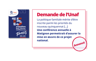 Conférence de la famille, demande de l'Unaf